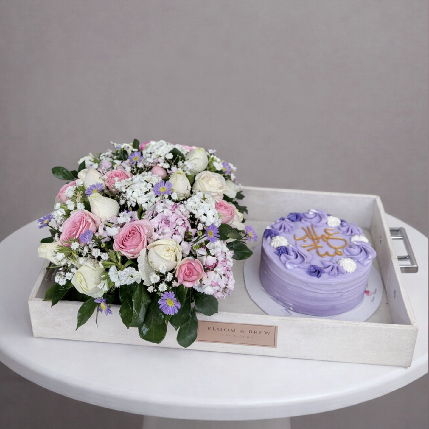 Artisan Cake & Bloom Suede Tray