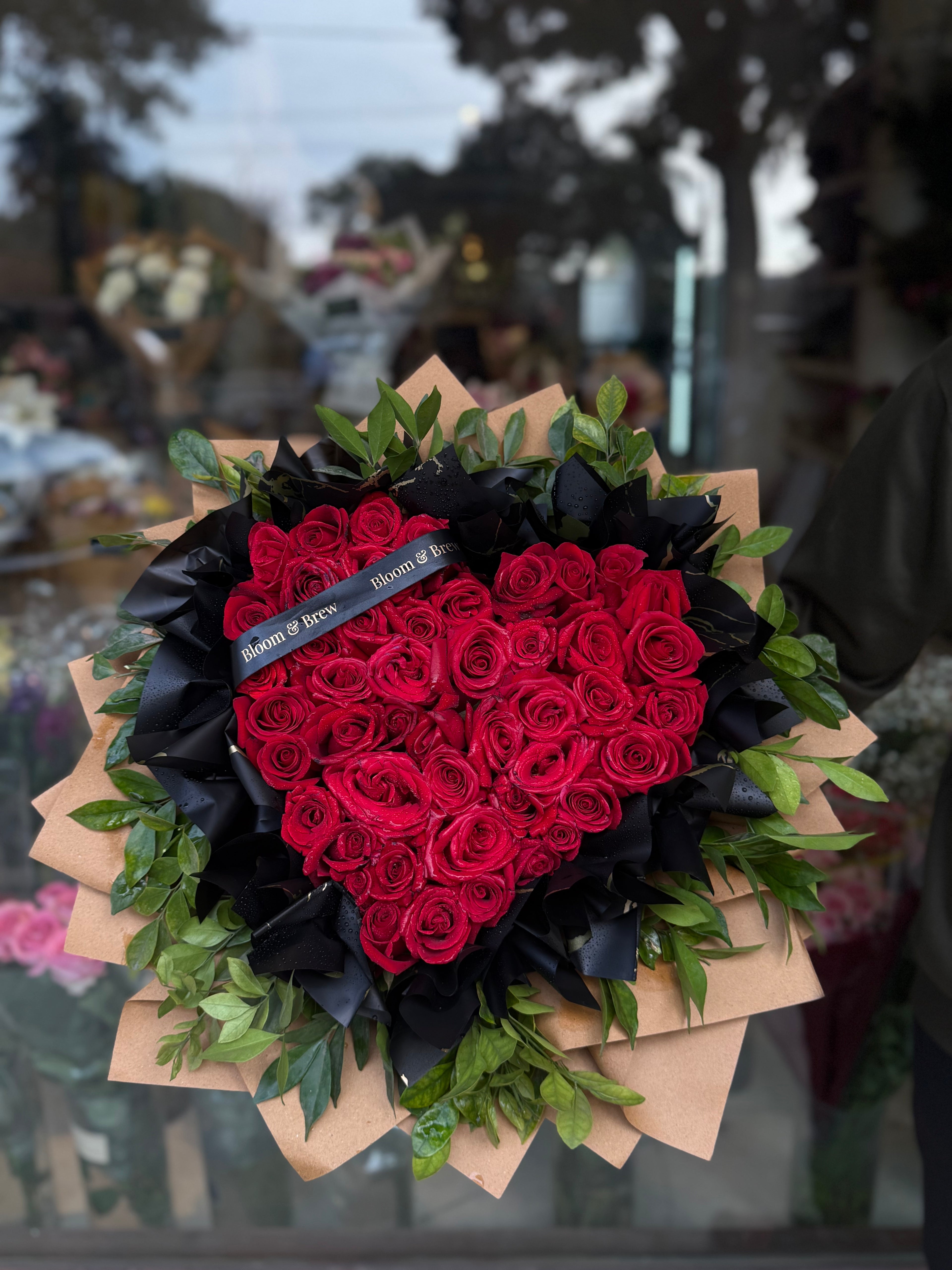 Signature Heart-Shaped Red Rose Bouquet
