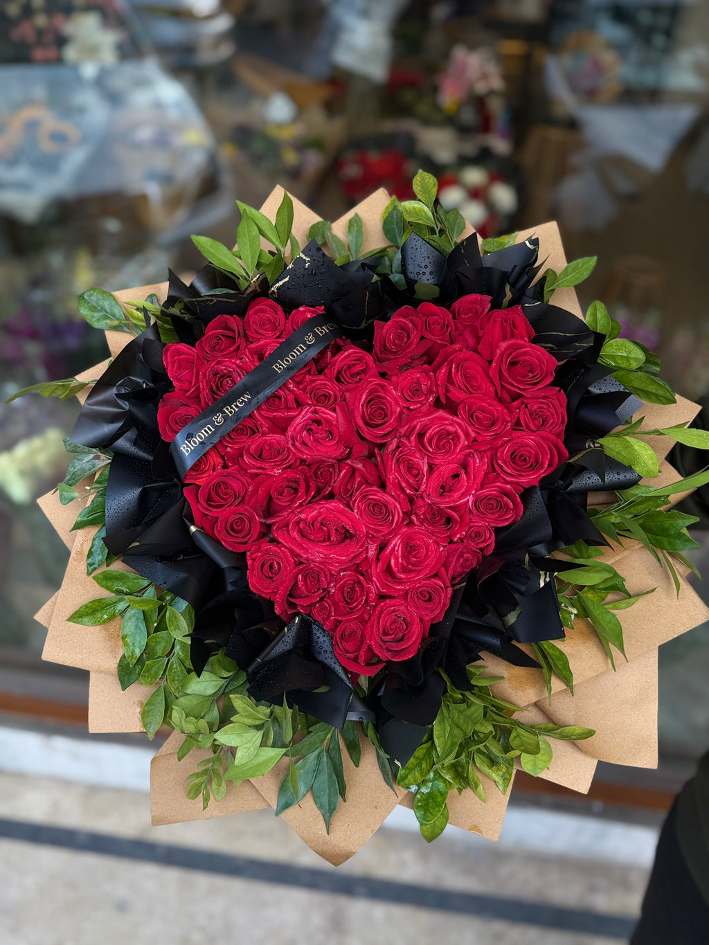 Signature Heart-Shaped Red Rose Bouquet