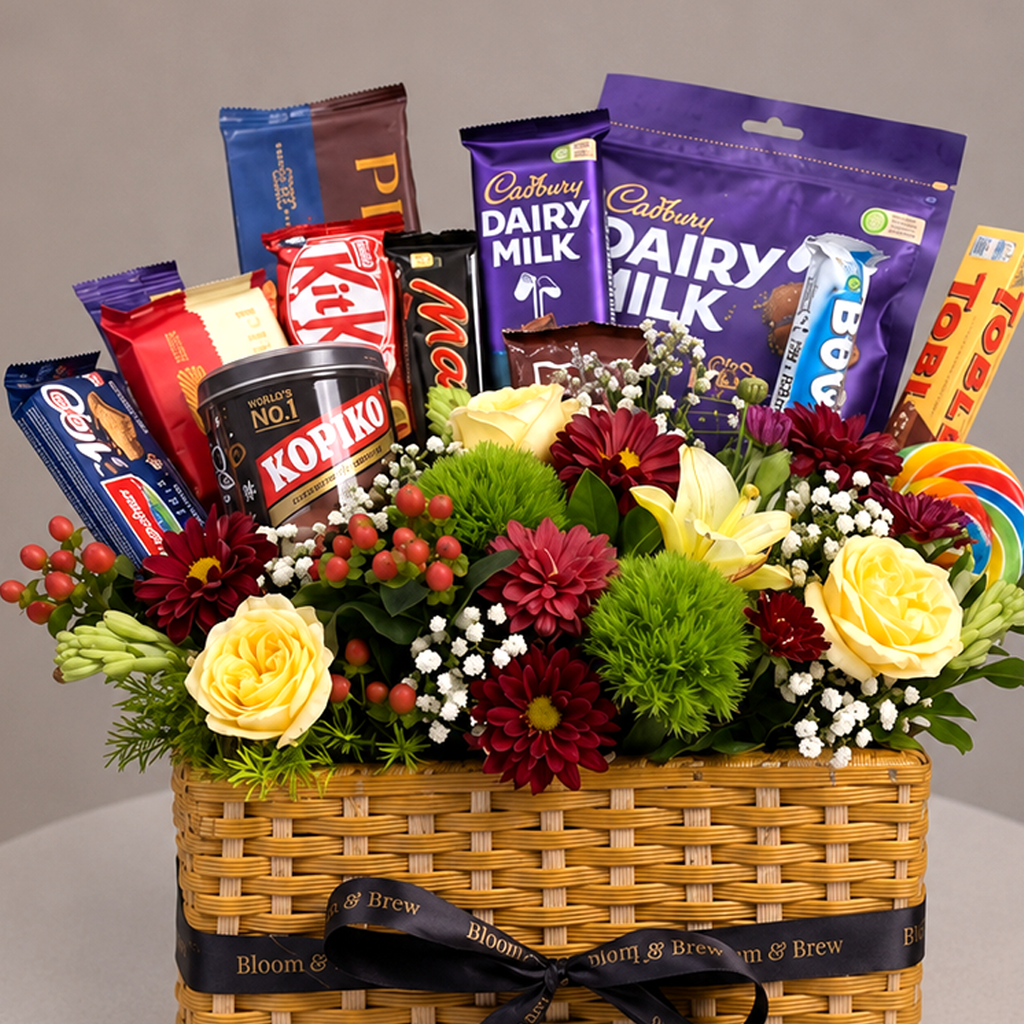 Ultimate Chocolate & Fresh Flower Luxury Gift Basket